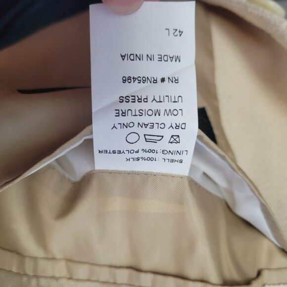 Bernhard Altmann Mens Beige Silk Blazer Size 42L Two Button - Picture 6 of 12